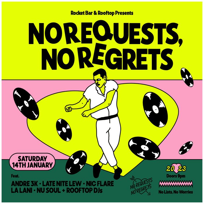 No Requests No Regrets — iteration 1 flyer 1